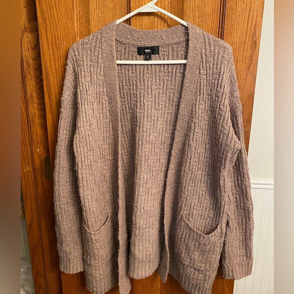 Mauve Cardigan with Pockets
